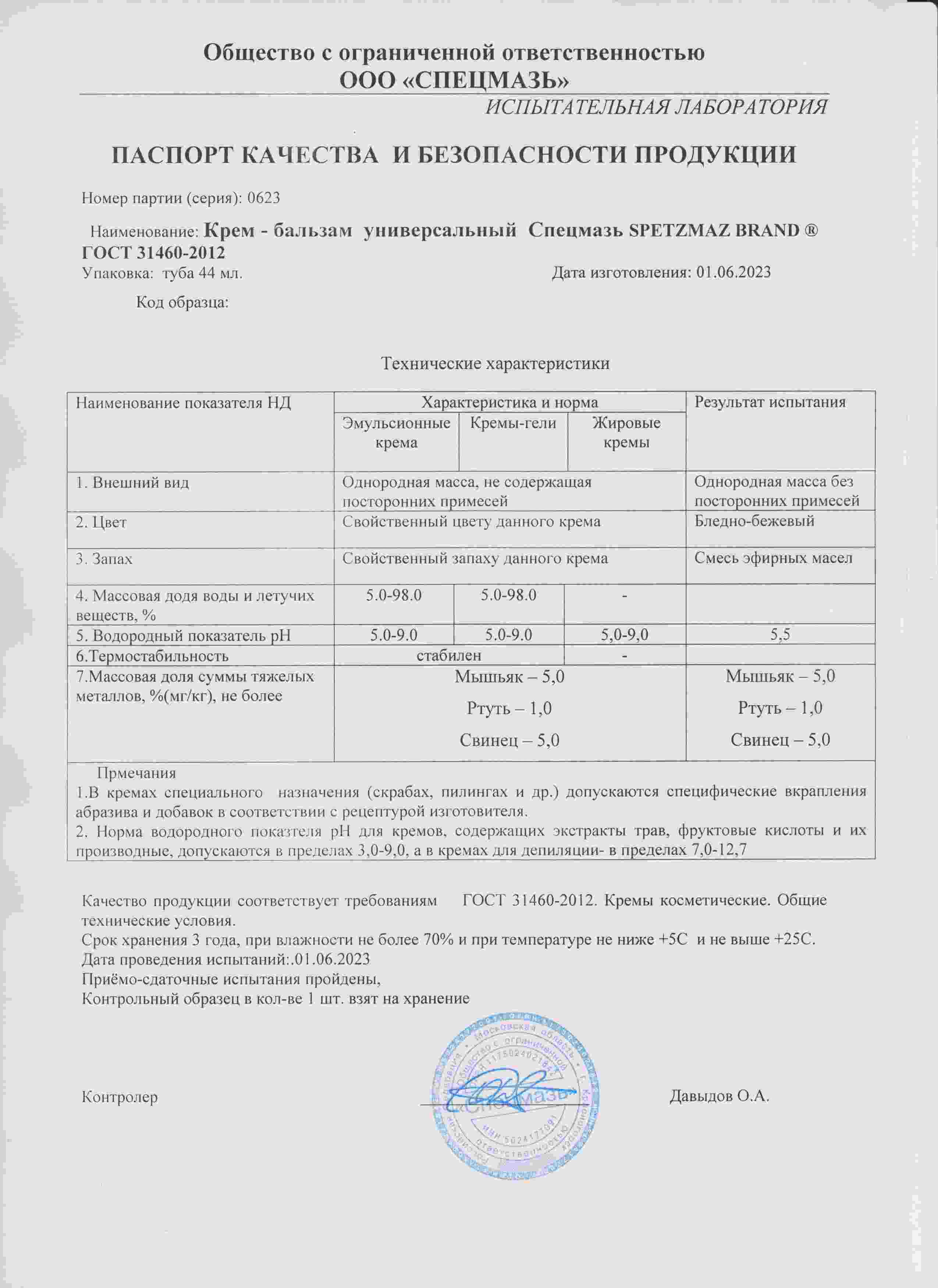 Паспорт №062023